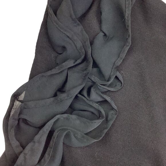 Carmen Marc Valvo Roma Midi Dress Women's 10 Sheath Ruffle Sleeveless Stretch - Picture 5 of 14